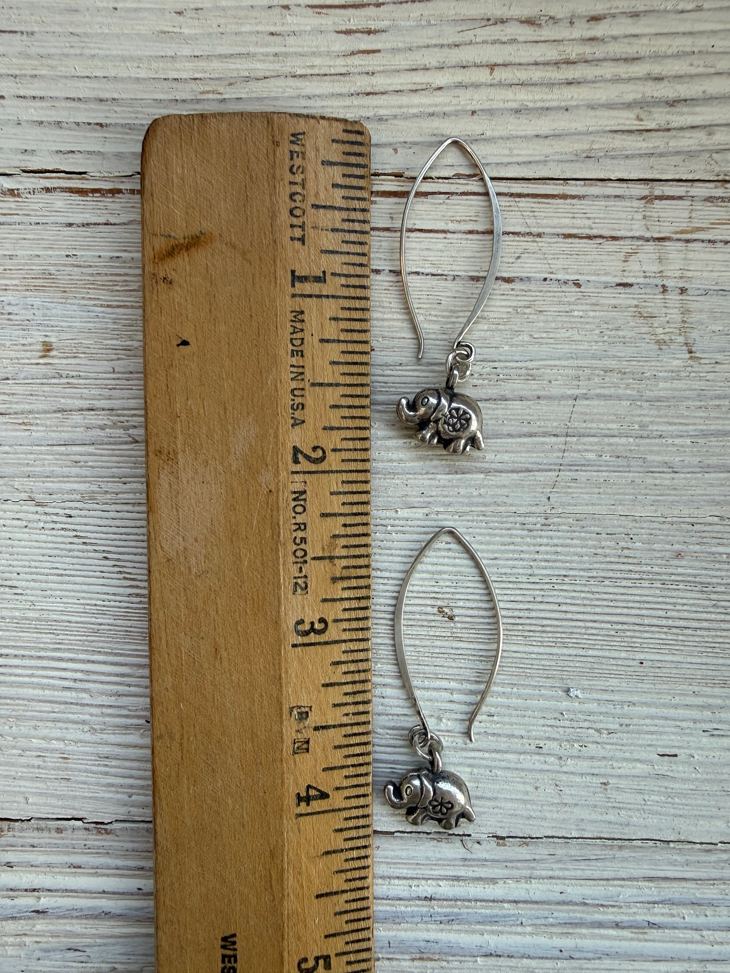 Fine silver elephant earrings.