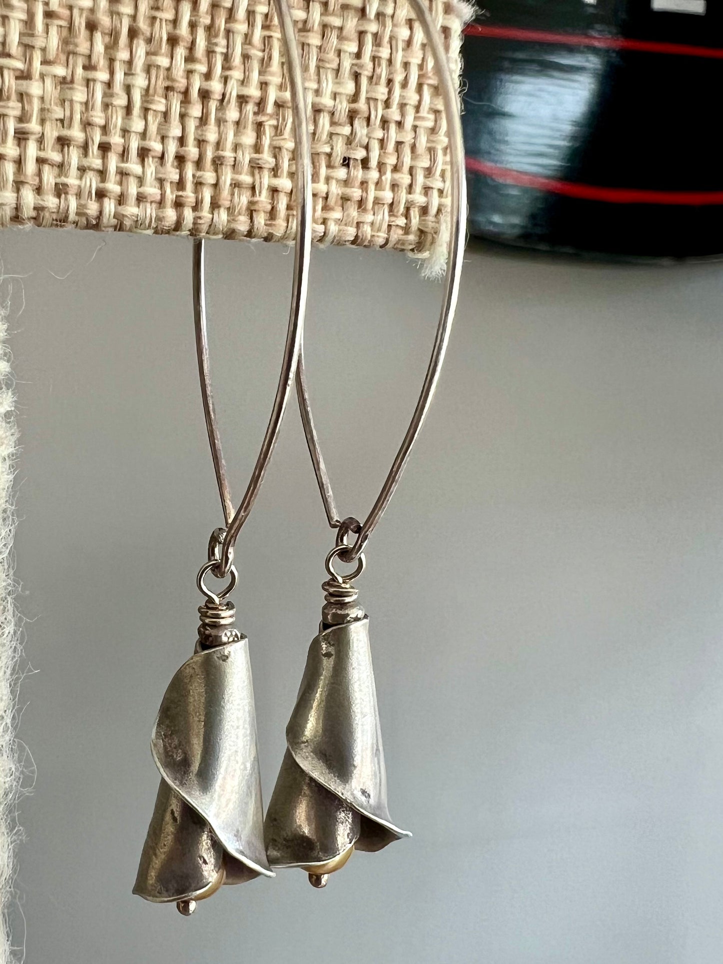 Fine silver lily earrings.