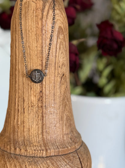 Pavé diamond anchor nautical necklace.  16.25-18”.