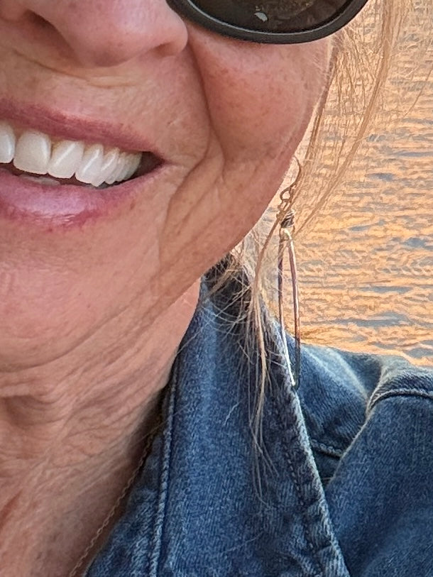 My favorite earrings. Pure silver. Handmade hoop earrings.