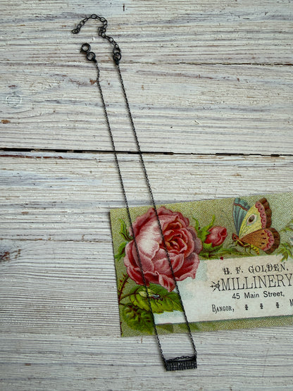 Pavé diamond bar delicate necklace. 14.5-16.75”.