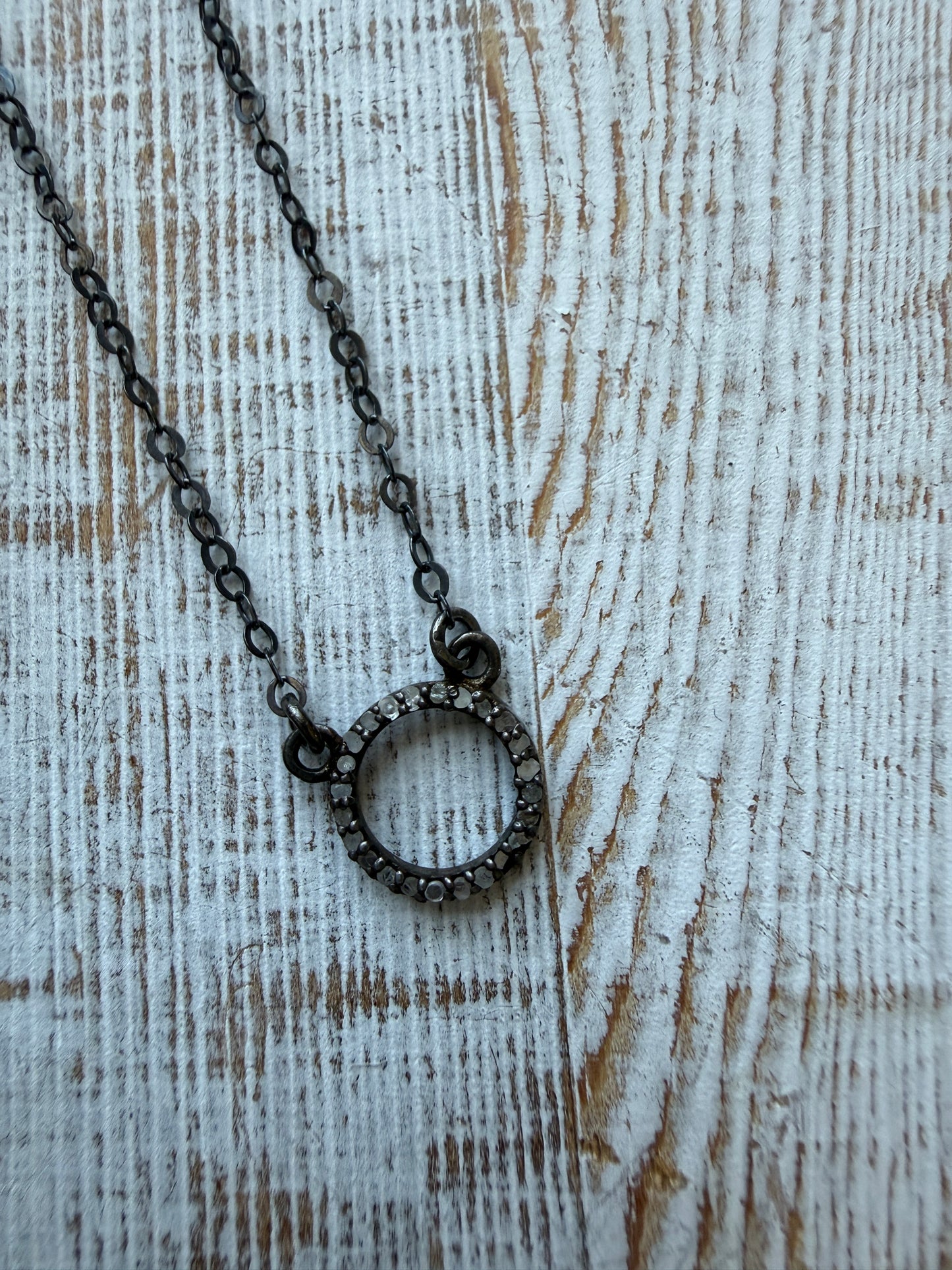 Diamond eternity ring delicate necklace. 16”