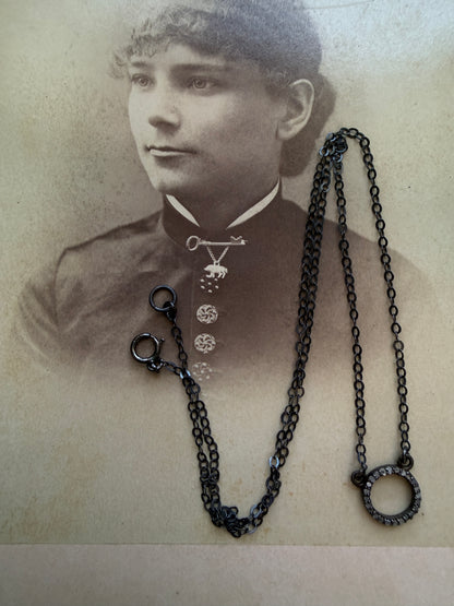 Diamond eternity ring delicate necklace. 16”