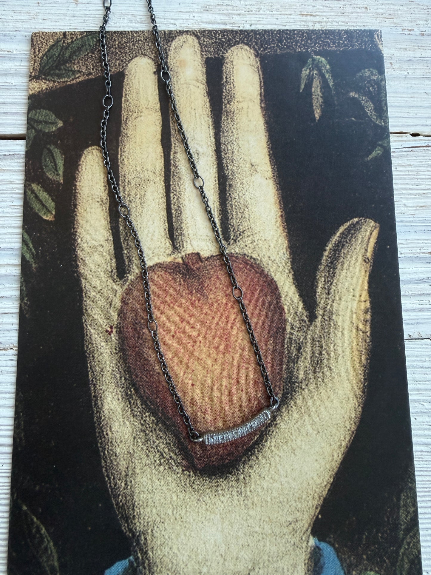 Pavé diamond curve necklace. 16.5-18.5”