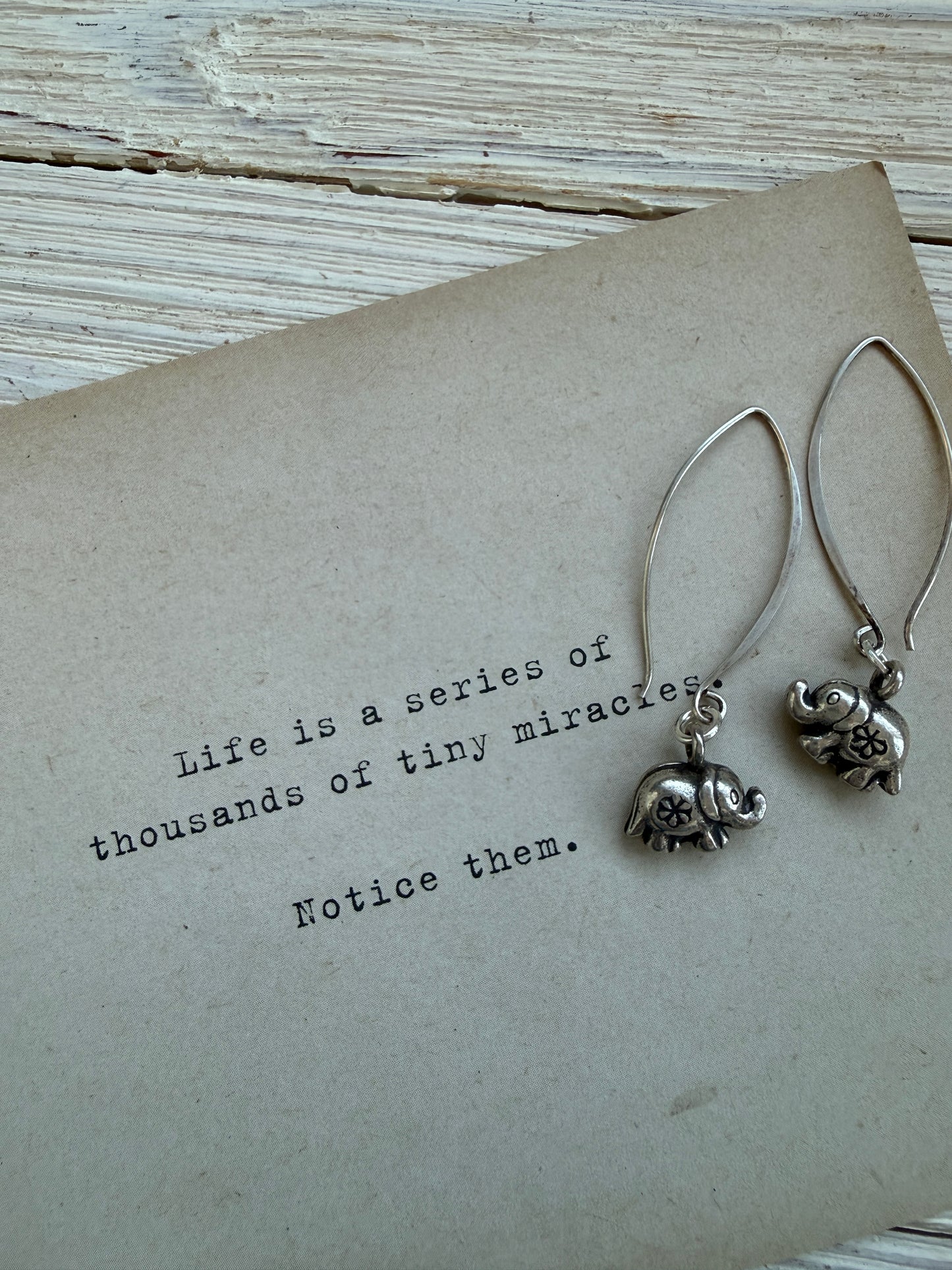 Fine silver elephant earrings.