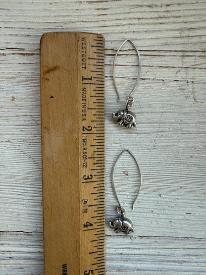 Fine silver elephant earrings.