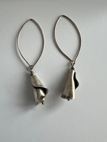 Fine silver lily earrings.