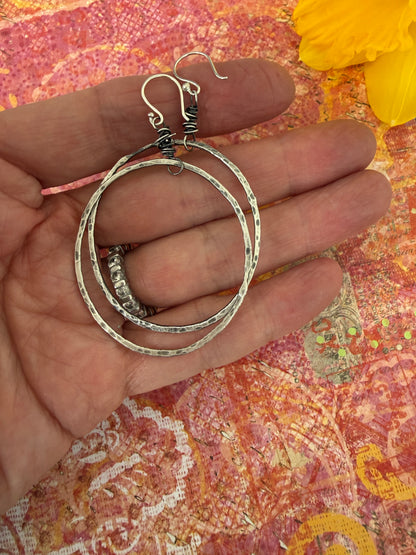 My favorite earrings. Pure silver. Handmade hoop earrings.
